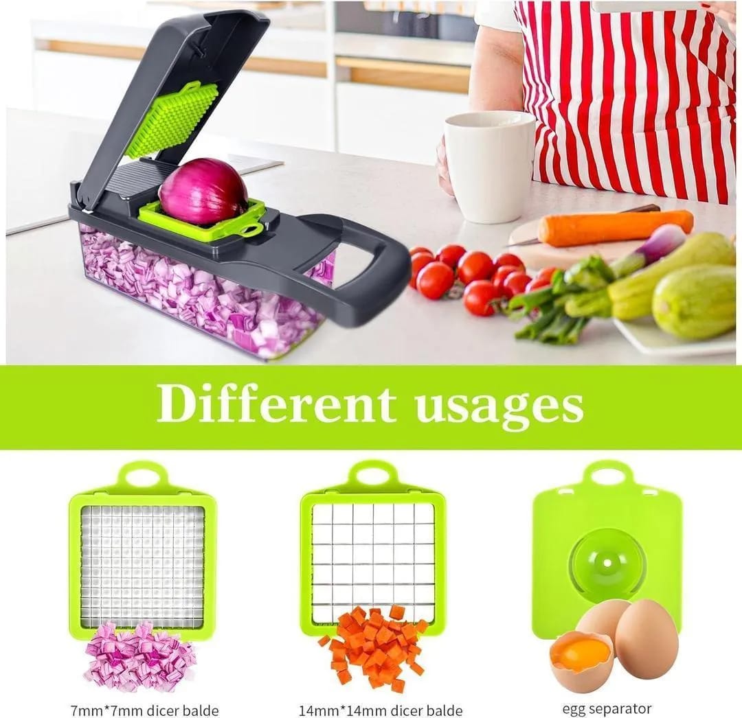 16 In 1 Vegetable Chopper, Salad Fruit Vegetable Food Chopper Slicer Peeler
