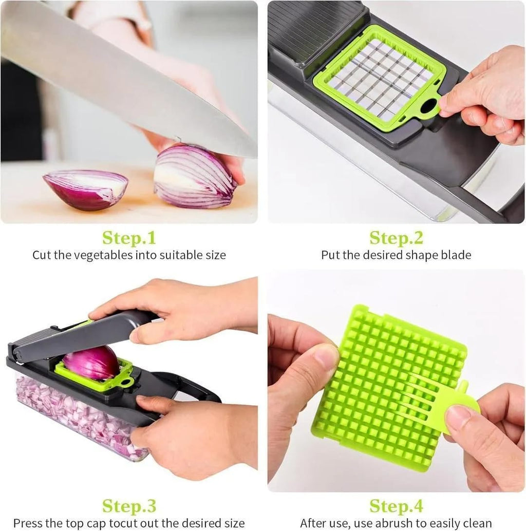 16 In 1 Vegetable Chopper, Salad Fruit Vegetable Food Chopper Slicer Peeler